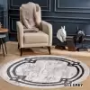 Halıca Tenom 13117 C Modern Yuvarlak Çerçeveli Bambu Halı