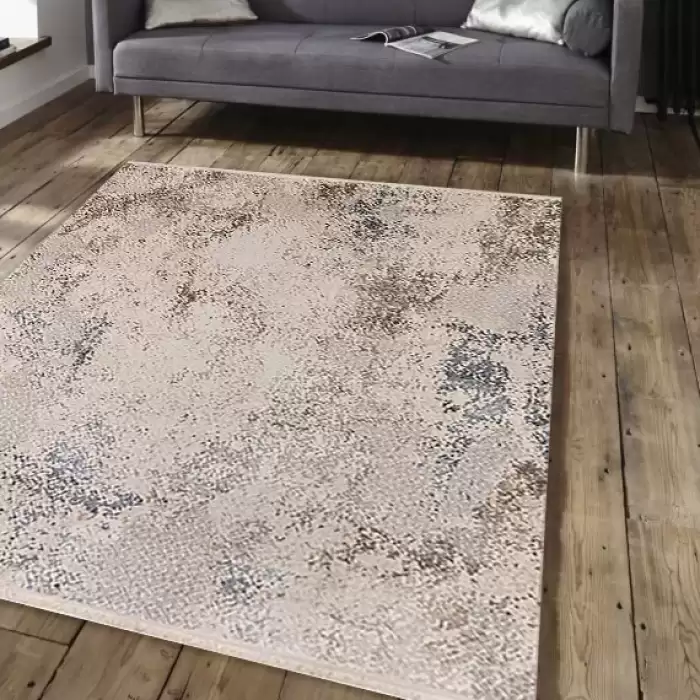 Angora Aqua A114C Bej Mavi Modern Halı