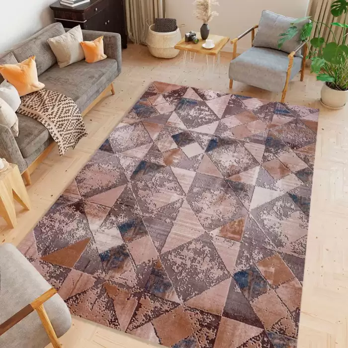 Halıca Klasik 30371 N Akrilik Geometrik Desenli Kalın Halı