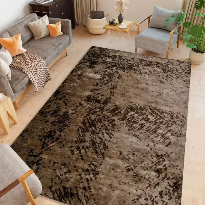 Halıca Şönil 066MB İnce Yıkanabilir Toprak Renk Dekoratif Kilim