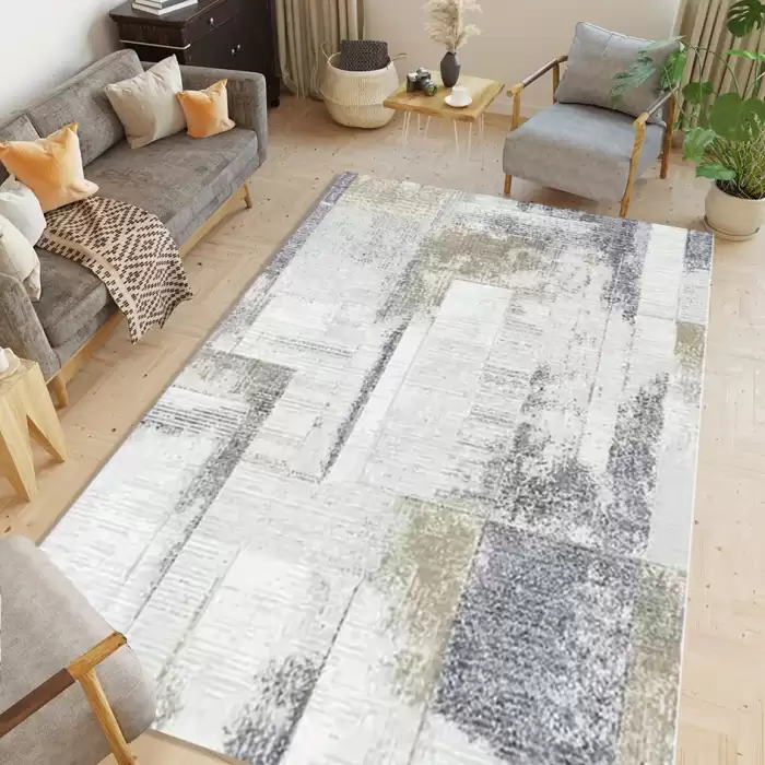 Angora Aqua A262C Gri Bej Modern Halı