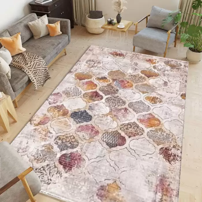 Angora Moon 9034B Gri Bej Modern Halı