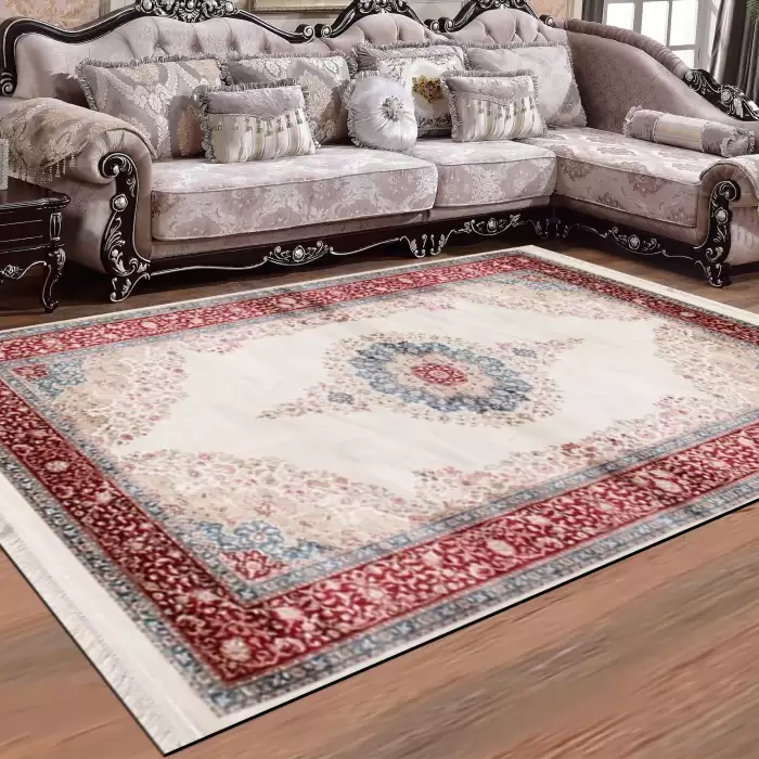 Elexus Hereke 1508 White 90X150 R 1,35 M² Bambu İpek Klasik Yolluk