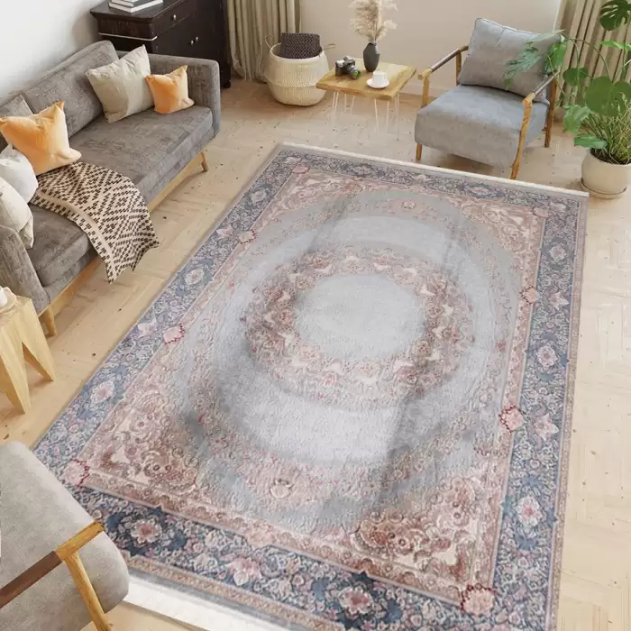 Elexus Hereke 1516 Light Blue 170X240 4,08 M² Bambu İpek Klasik Salon Oturma Odası Halısı