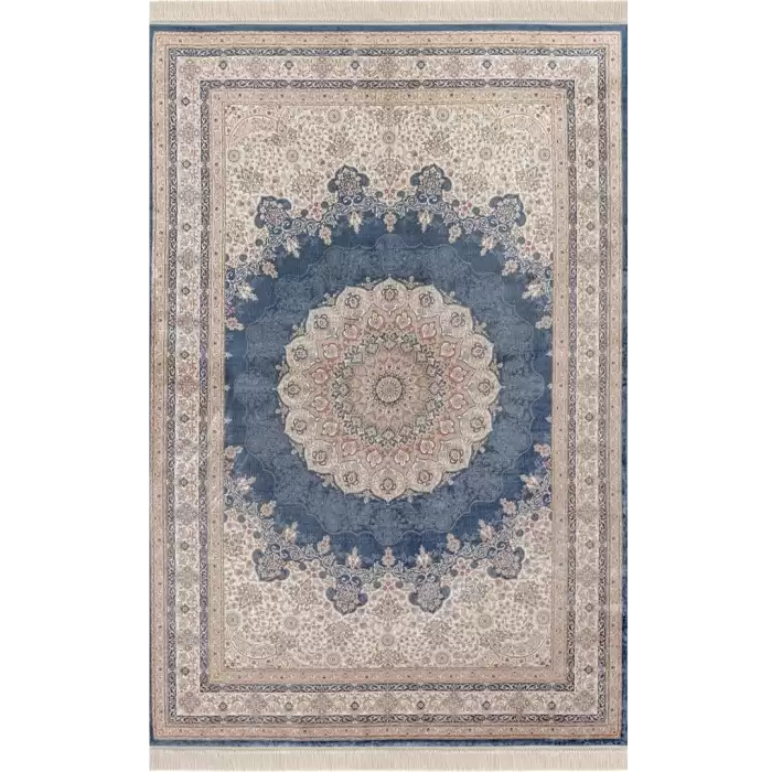 Elexus Hereke 1521 Dark Blue 290X200 5,8 M² Bambu İpek Klasik Salon Oturma Odası Halısı