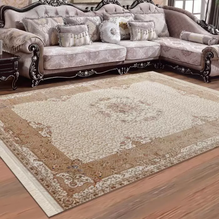 Elexus Hereke 1525 White 290X200 R 5,8 M² Bambu İpek Klasik Salon Oturma Odası Halısı