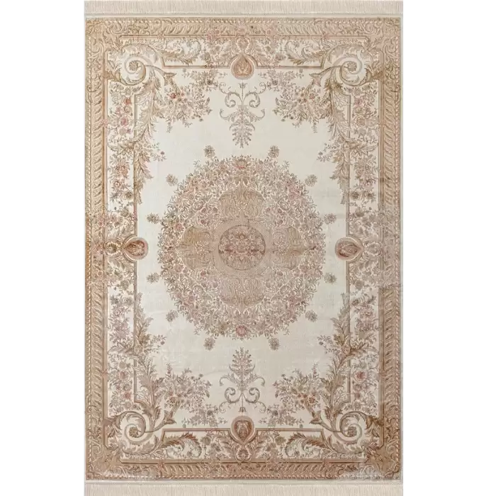 Elexus Hereke 1526 White 290X200 R 5,8 M² Bambu İpek Klasik Salon Oturma Odası Halısı