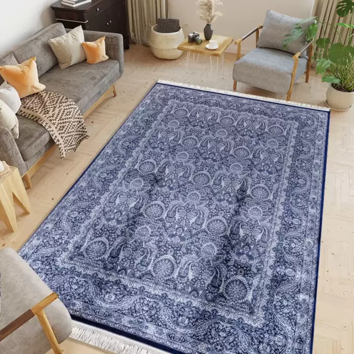 Halıca Imperius Y5003L Lacivert 200X290 5,8M2 Klasik Desen Modal İpek Halı
