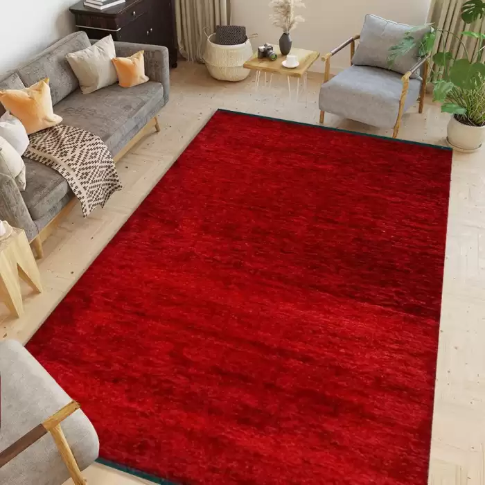 Halıca Julia 24021H D İnce Yıkanabilir Düz Renk Kırmızı Kilim