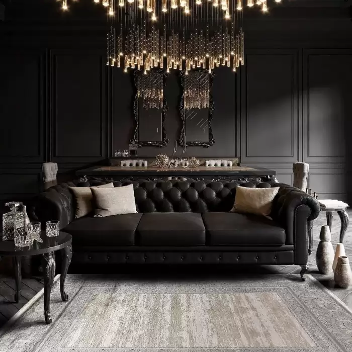 Halıca Madrid Y5096W D Modern Çerçeveli Bordürlü Bambu İpek Salon Halısı