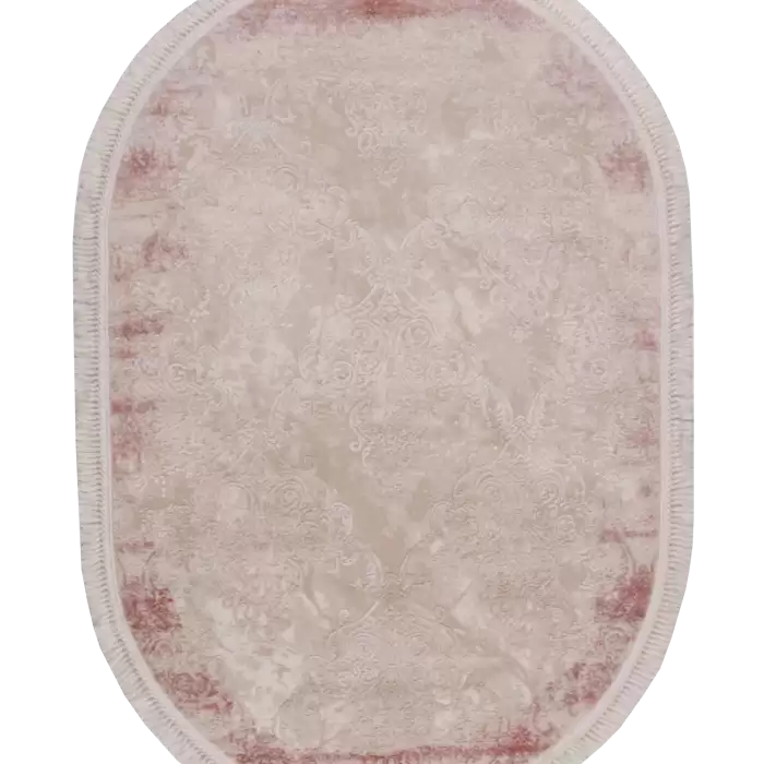 Halıca Nigar 1591A O Oval Pembe Akrilik Salon Halısı