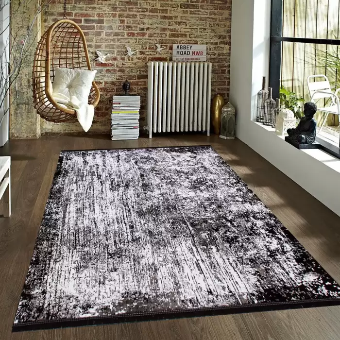 Halıca Pırlanta Exclusive 8622S N Dekoratif İnce Modern Desenli Gri Kilim