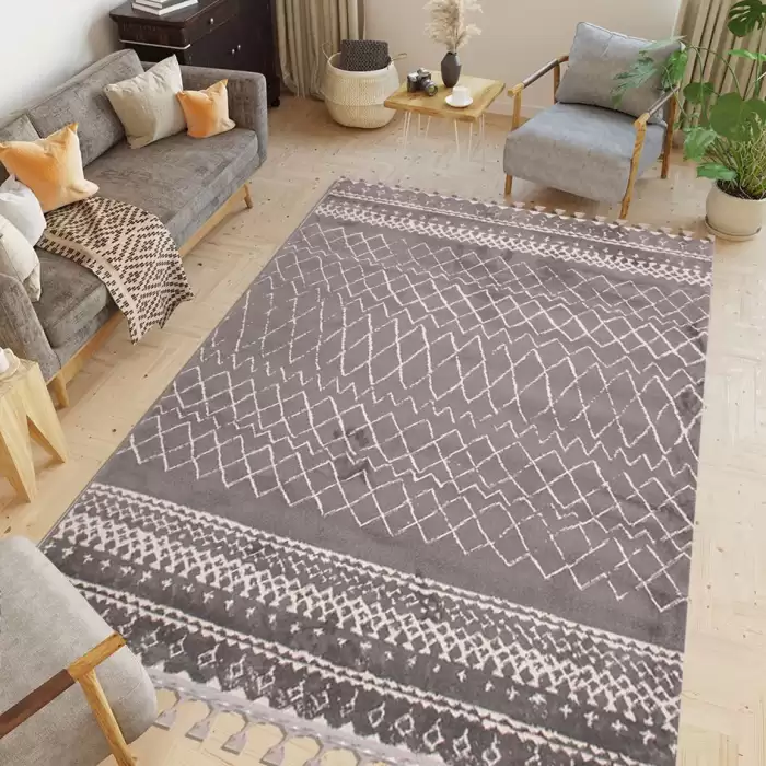 Halıca Rodos 4908A Geometrik Desen İskandinav Tarzı Halı
