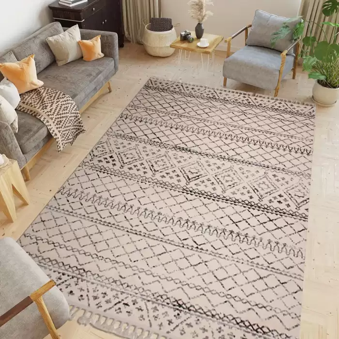 Halıca Rodos 5973A Geometrik Desen İskandinav Tarzı Halı