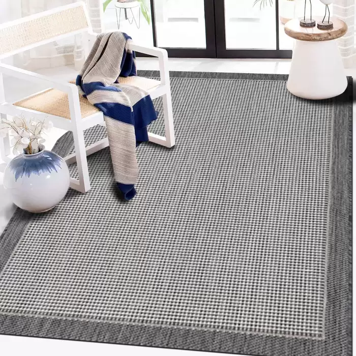 Halıca S-9213 Jüt Sisal Gri Dekoratif Halı