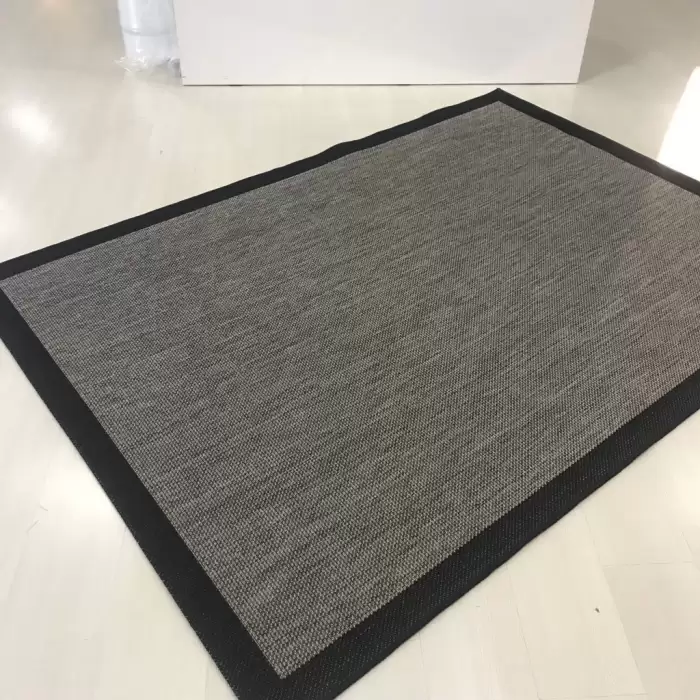 Halıca S-9715 Jüt Sisal Gri Siyah Dekoratif Halı