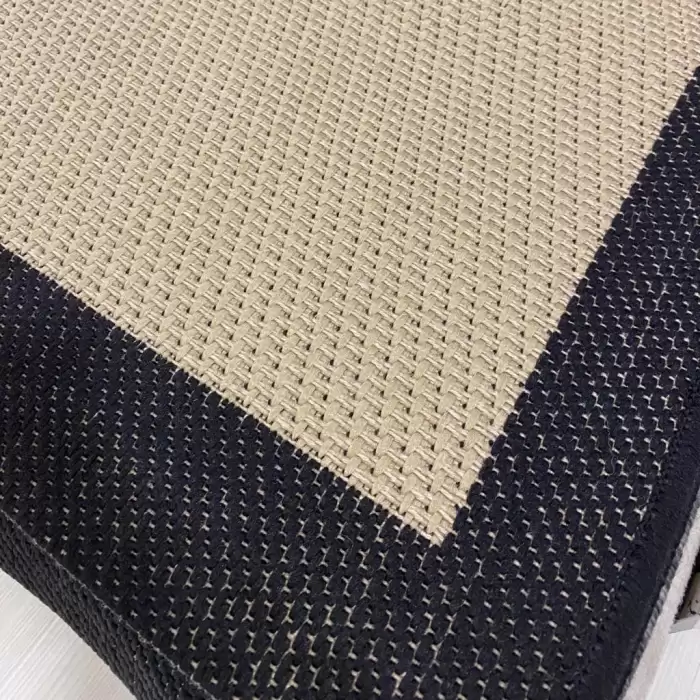 Halıca S-9716 Jüt Sisal Bej Siyah Dekoratif Halı