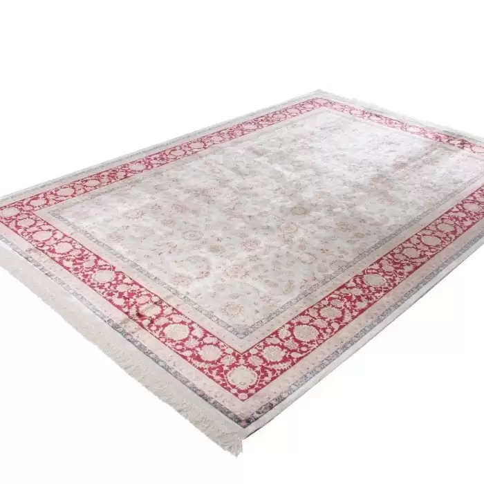 Elexus Hereke 1507 White 290X200 R 5,8 M² Bambu İpek Klasik Salon Oturma Odası Halısı