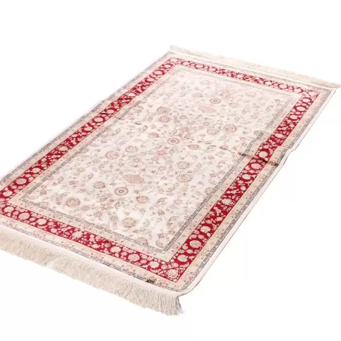 Elexus Hereke 1507 White 90X150 1,35 M² Bambu İpek Klasik Yolluk