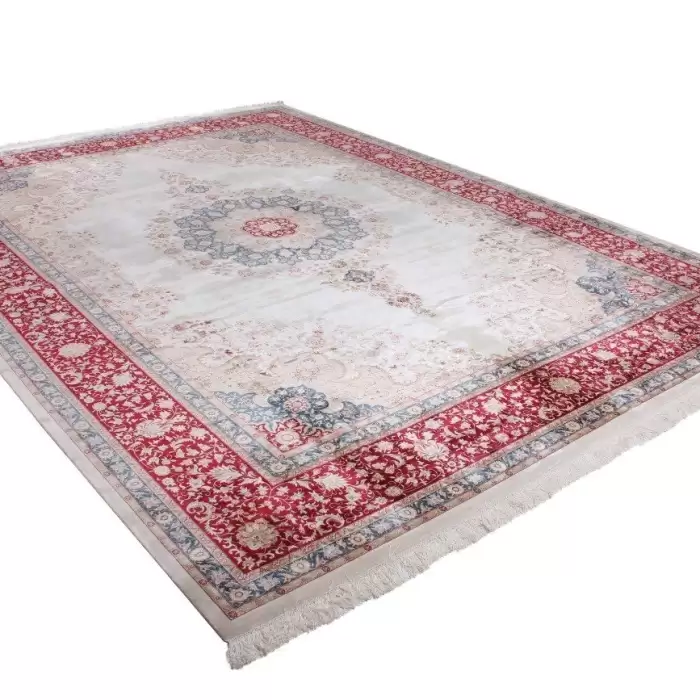 Elexus Hereke 1508 White 290X390 11,31 M² Bambu İpek Klasik Salon Oturma Odası Halısı