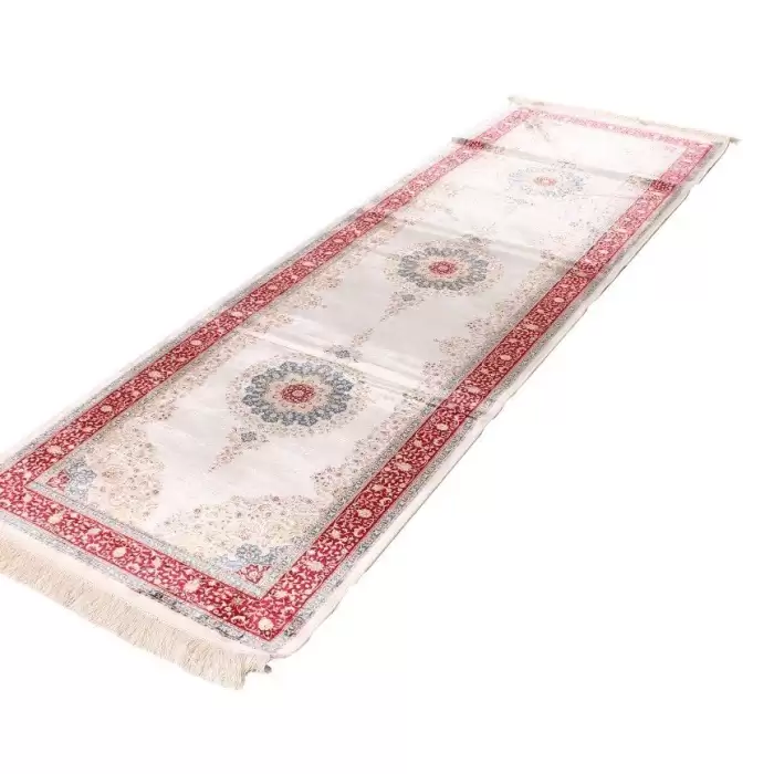 Elexus Hereke 1508 White 290X90 2,61 M² Bambu İpek Klasik Yolluk