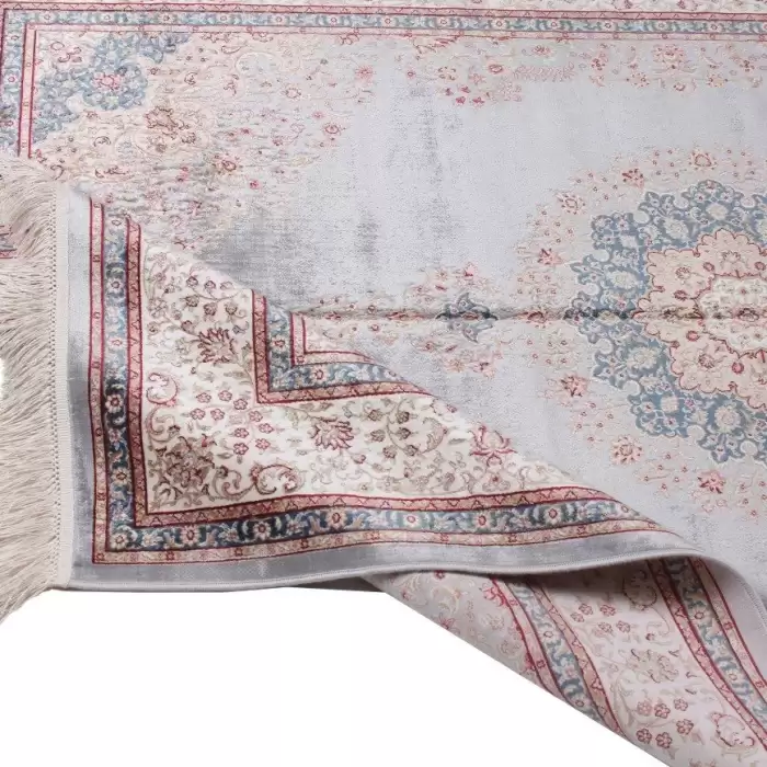 Elexus Hereke 1509 Light Blue 190X130 2,47 M² Bambu İpek Klasik Salon Oturma Odası Halısı