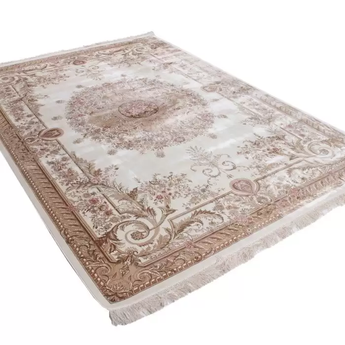 Elexus Hereke 1526 White 290X200 5,80 M² Bambu İpek Klasik Salon Oturma Odası Halısı