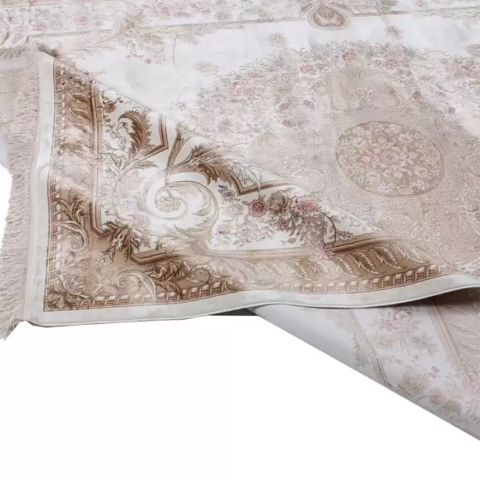 Elexus Hereke 1526 White 290X200 5,80 M² Bambu İpek Klasik Salon Oturma Odası Halısı