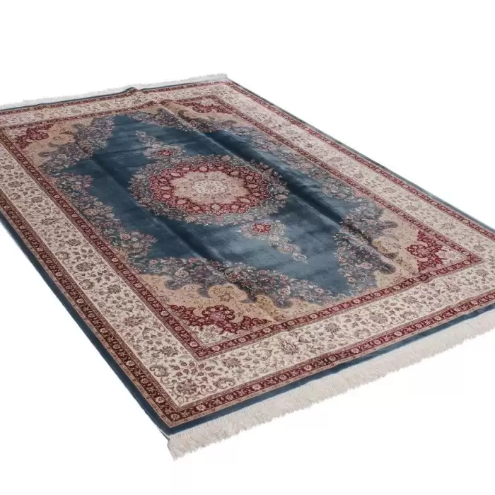 Elexus Hereke Yy056 Dark Blue 240X170 4,08 M² Bambu İpek Klasik Salon Oturma Odası Halısı