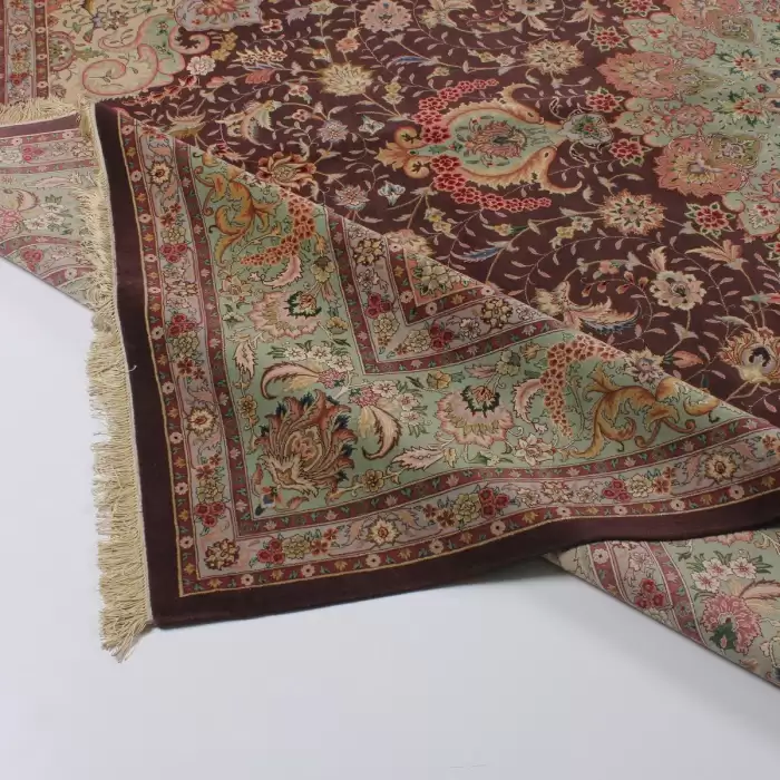 Fars Yün İpek 350X253 8,86 M² El Dokuma Halı