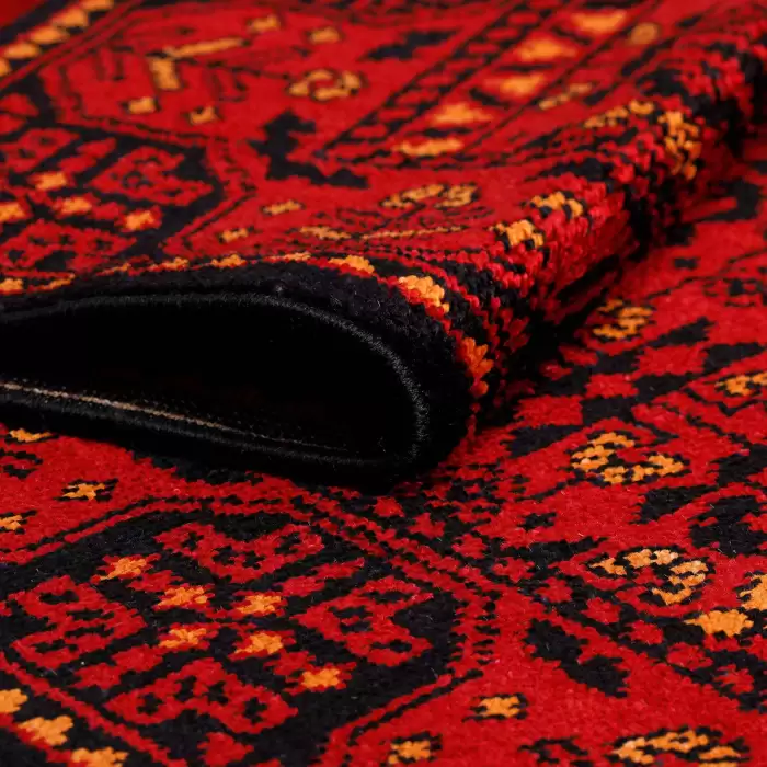Halıca Afgan 0001 N Bambu Afgan Desenli Karatezgah Halısı