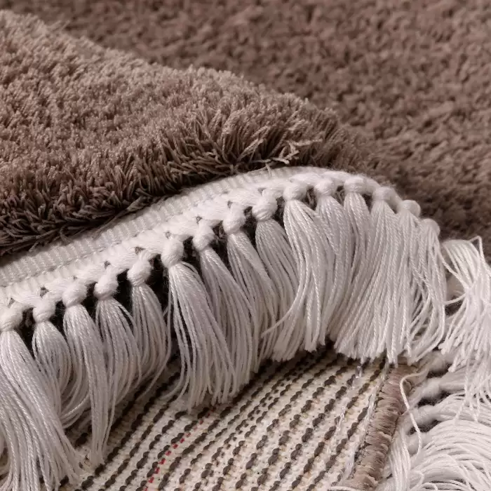 Halıca Alis Plain C Yumuşak Dokulu Yuvarlak Shaggy Halı