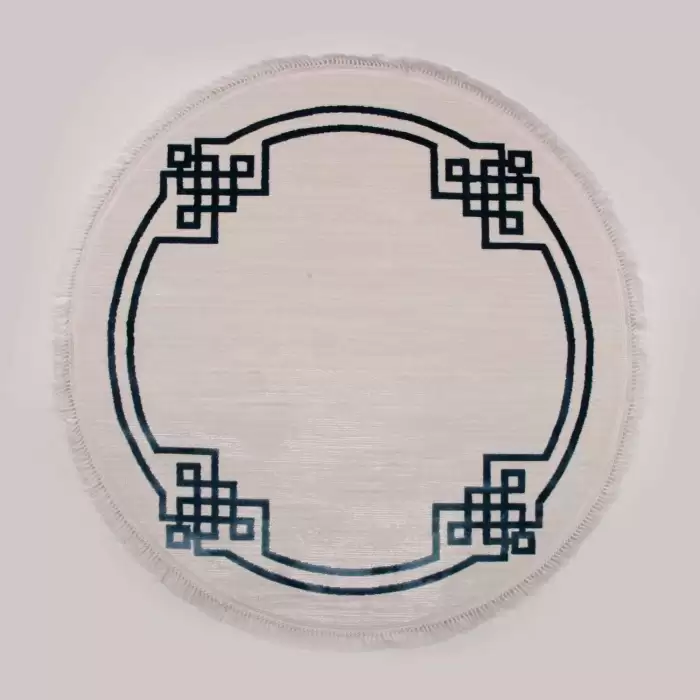 Halıca Avangard 5945A C Çerçeveli Yuvarlak Modern Bambu Akrilik Salon Halsı