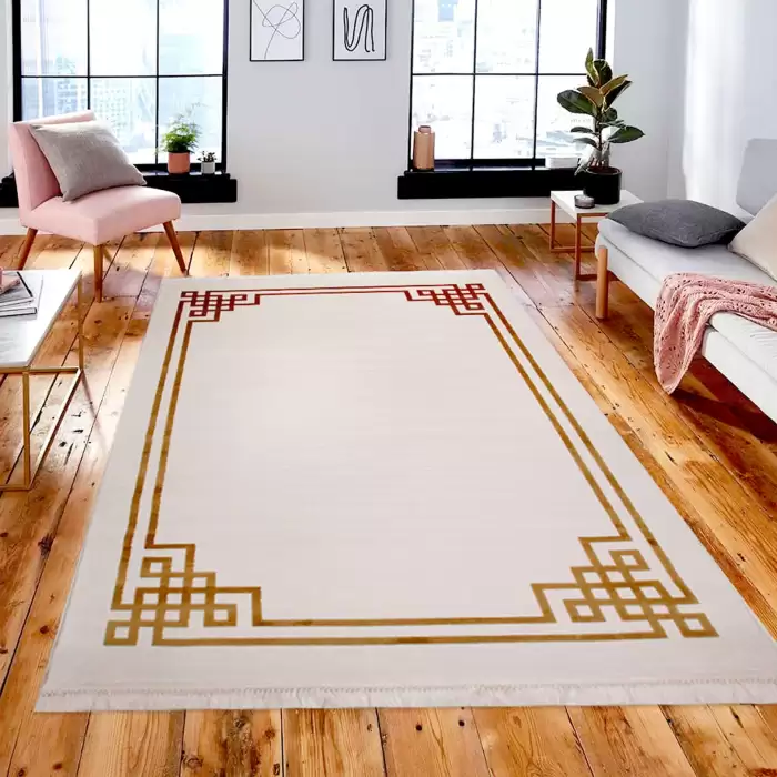 Halıca Avangard 5945A D Çerçeveli Modern Bambu Akrilik Salon Halsı