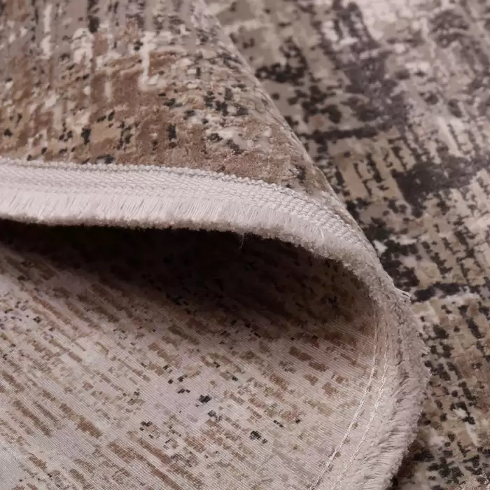 Halıca Beige 34042 Y İnce Bambu Yüksek Kalite Yuvarlak Salon Halısı