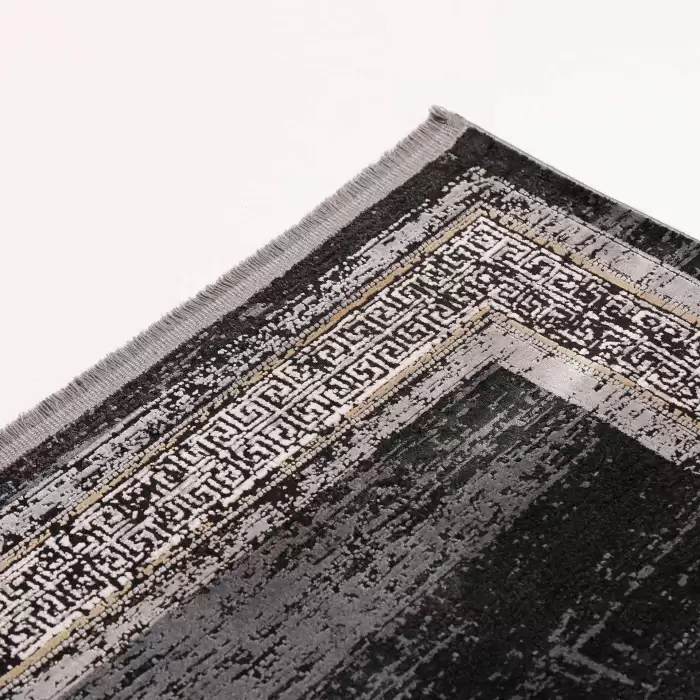 Halıca Black 33801 N İnce Bambu Yüksek Kalite Siyah Salon Halısı