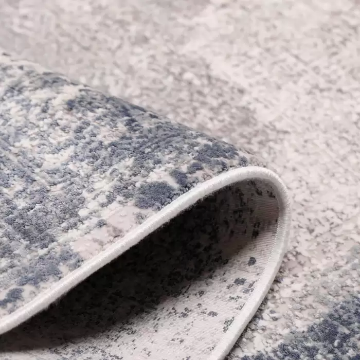 Halıca Blue 34044 N İnce Bambu Yüksek Kalite Mavi Halı