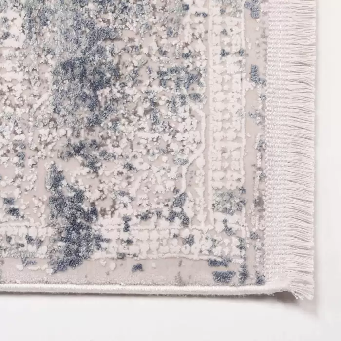 Halıca Blue 34044 N İnce Bambu Yüksek Kalite Mavi Halı
