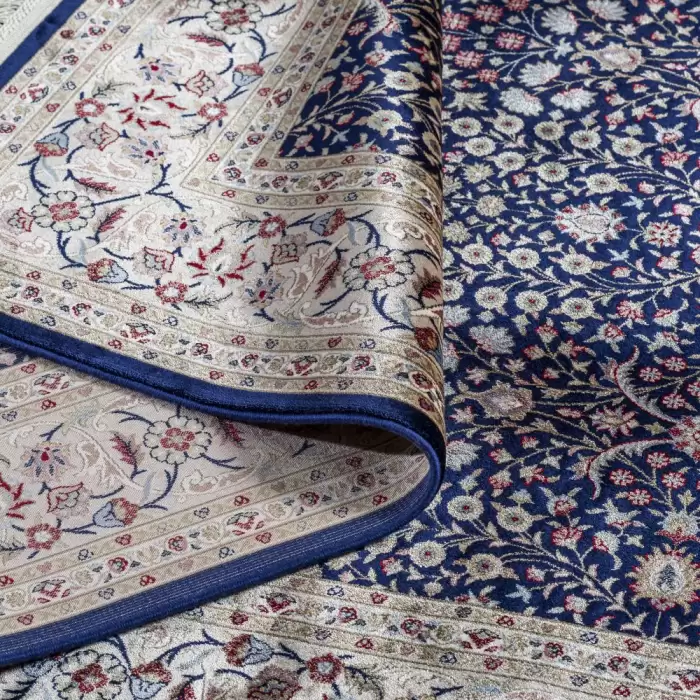 Halıca Imperius Y5014L D Mavi Renk Klasik Desen Modal İpek Halı