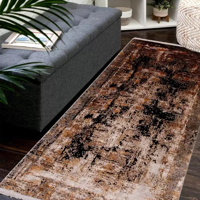 Halıca Olimpus 18290A N İnce Bambu Serpme Desen Salon Halısı