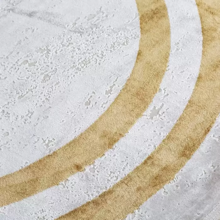 Halıca Tenom 13118 C Modern Yuvarlak Çerçeveli Bambu Halı