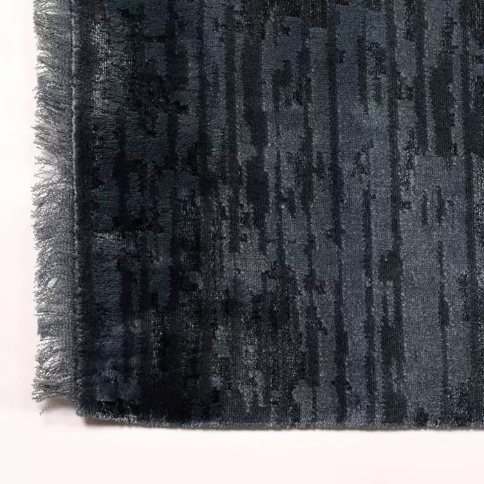 Işık Kadife Vintage 3320 Lacivert Dekoratif Yıkanabilir Kaymaz Taban Kilim