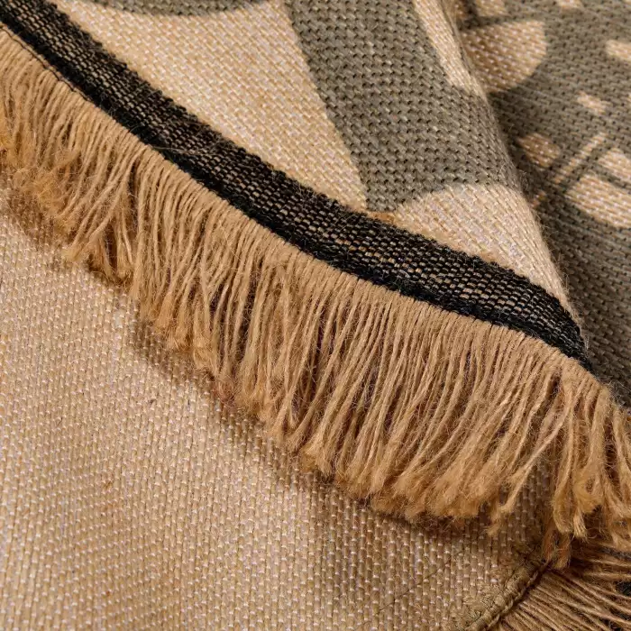 Mnt Marakesh 5007 Black N Jute Dekoratif Saçaklı Kilim