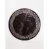 Halıca Black 33801 Y İnce Bambu Yüksek Kalite Yuvarlak Siyah Salon Halısı