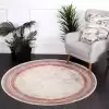Halıca Parma 2491E C Yuvarlak Modern Serpme Desen Bambu Halı