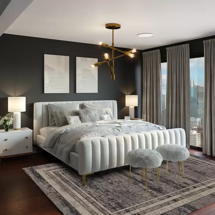 Angora Decorium 9363T Çerçeveli Bej Kahve Renk Modern Bambu Salon Halısı