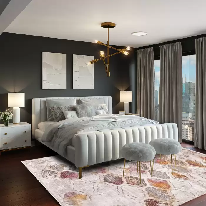 Angora Moon 9034B Gri Bej Modern Halı