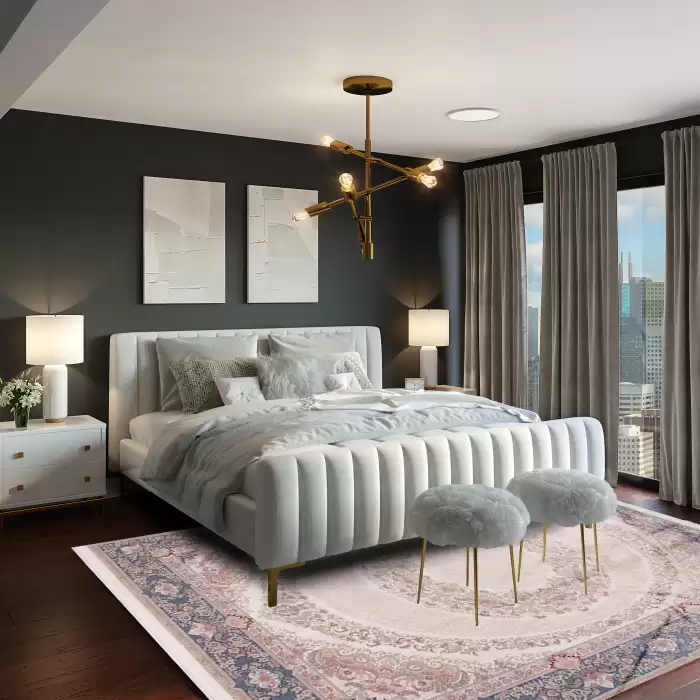 Elexus Hereke 1518 White 170X240 4,08 M² Bambu İpek Klasik Salon Oturma Odası Halısı
