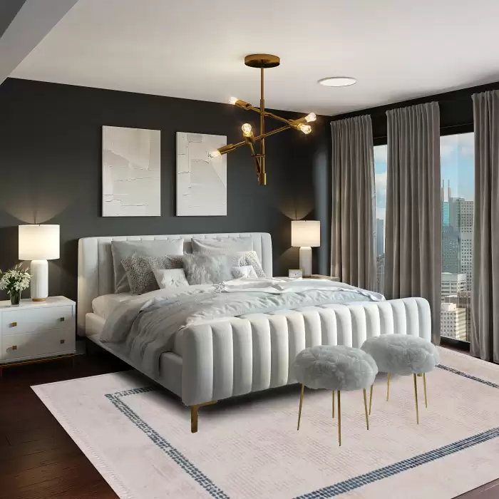 Halıca Avangard 5929A D Çerçeveli Bambu Akrilik Modern Salon Halsı