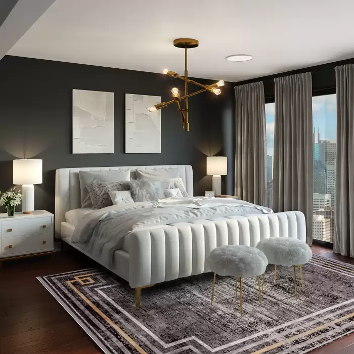 Halıca Black 33802 N İnce Bambu Yüksek Kalite Siyah Salon Halısı